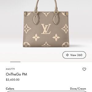 Louis Vuitton OnTheGo PM Dove Cream Bag